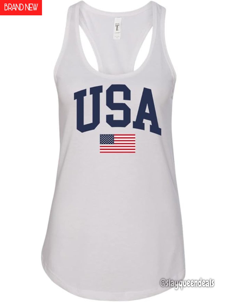 Patriotic Racerback Tank Top - 60% Cotton 40% Polyester